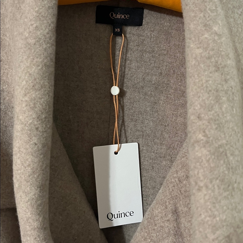 NWT Quince Double-Faced Merino Wool Draped Collar Short Wrap Coat in Oat Size XS - Picture 4 of 10